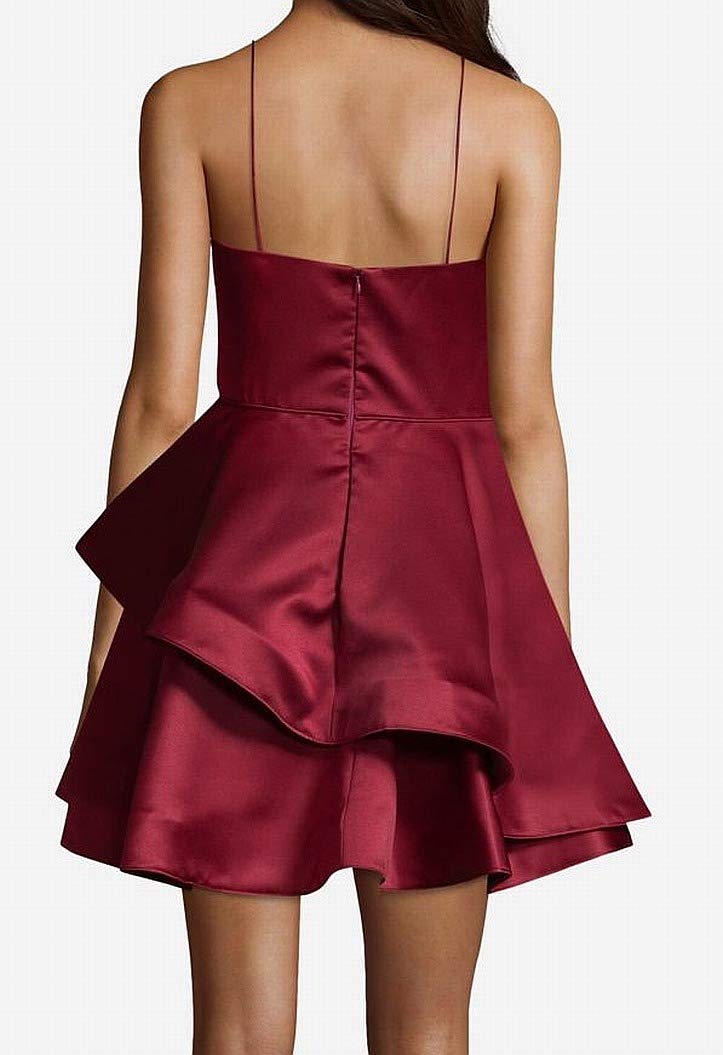 Betsy & Adam Women's Solid Tiered Dress - Red, Size 4 | Elegant Casual & Party Wear for Women | Perfect for Weddings, Cocktail Parties & Special Occasions