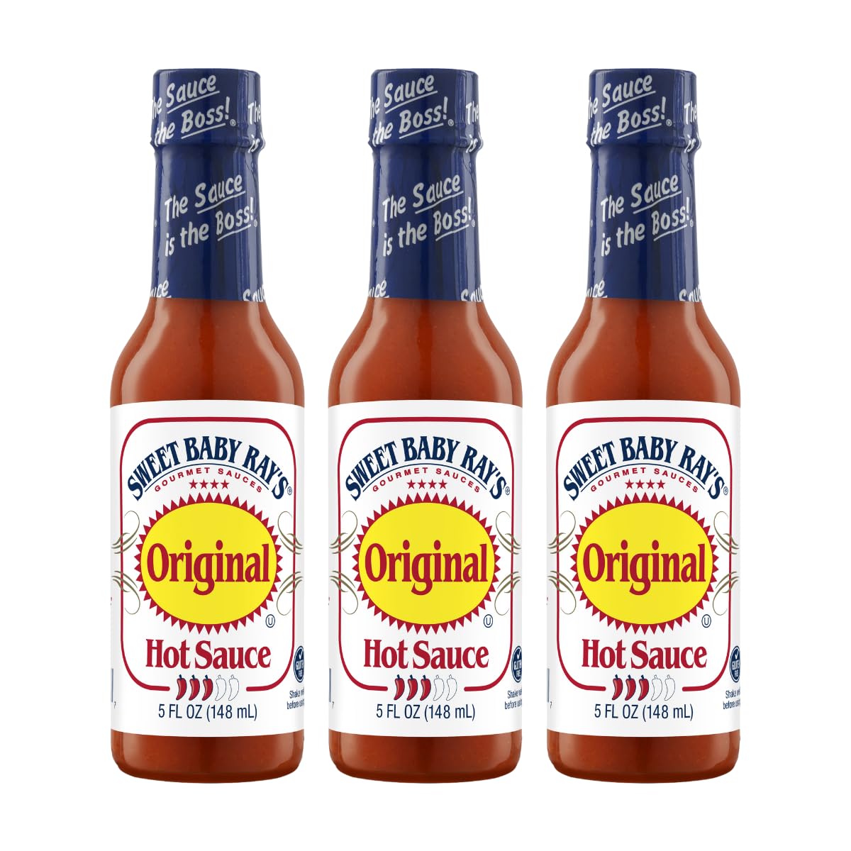 Sweet Baby Ray's Original Hot Sauce - 5 Fl Oz (Pack of 3) | Premium BBQ & Wing Sauce for Grilling, Dipping & Cooking | Perfect for Parties, Tailgates & Family Dinners
