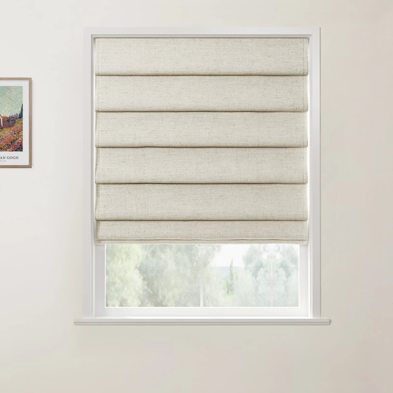 Custom Cordless Roman Shades - Blackout Window Blinds for Living Room, Bedroom & Home Decor - Easy to Install & Adjustable Light Control