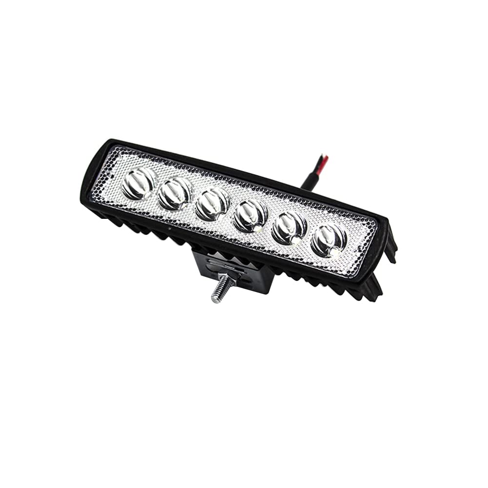 18W LED Work Spot Light Bar - 9-30V DC Motorcycle Spot Light with 6 LEDs - PC Mirror Fog Lamp for Car, Truck, Boat, SUV, ATV - ABS Inspection Light for Offroad & Emergency Use - Perfect for Night Driving, Camping, and Vehicle Maintenance