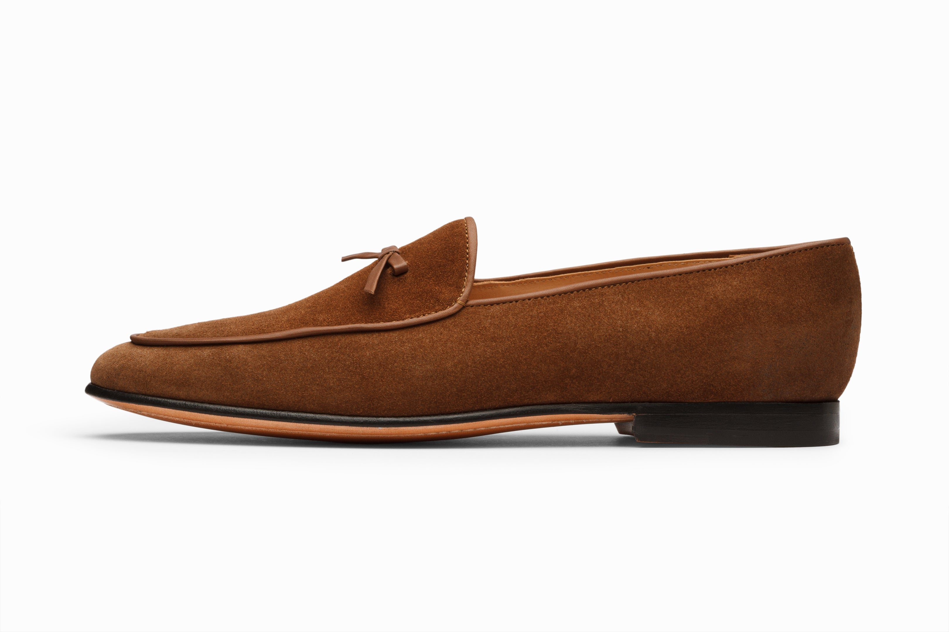 Premium Belgian Loafers in Cognac Suede Leather - Comfortable & Stylish Men's Slip-On Shoes for Business Casual & Office Wear