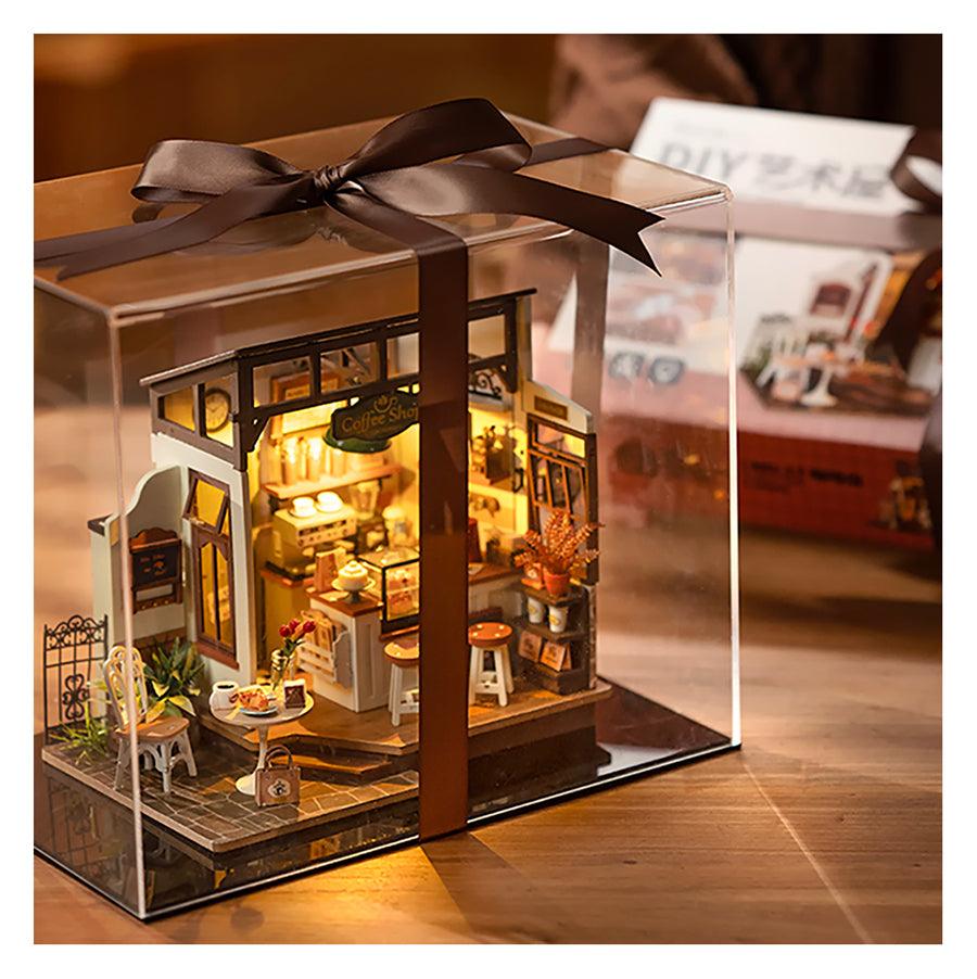 ROBOTIME Rolife No.17 DIY Miniature Café House Kit - 3D Wooden Puzzle Model for Adults, Teens & Craft Lovers - Perfect for Home Decoration, Gift Giving & Relaxing Hobby Projects