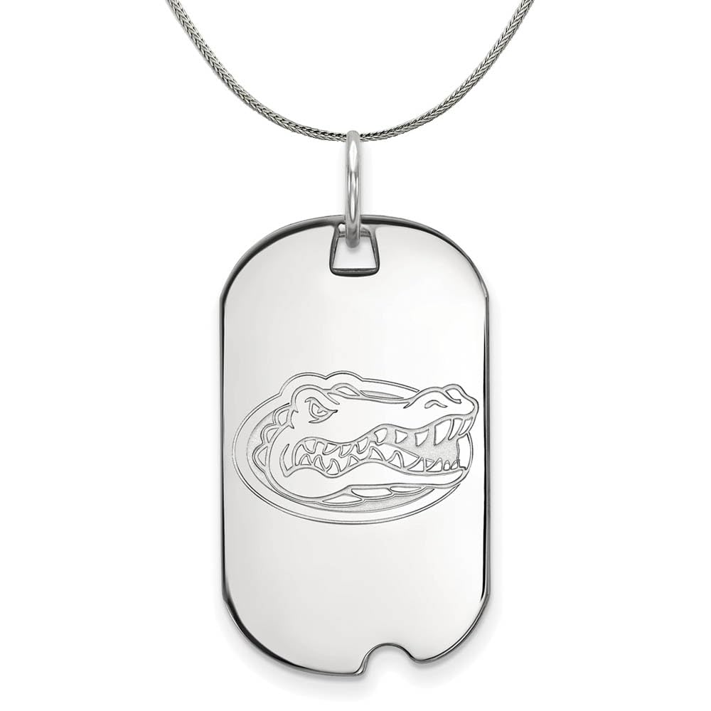 Black Bow Sterling Silver University of Florida Dog Tag Pendant Necklace - Perfect for Gifts, Graduation & School Spirit Jewelry