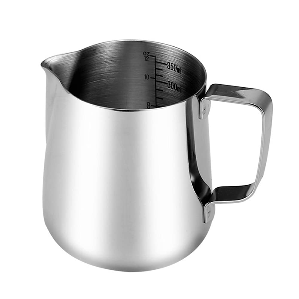 Best Stainless Steel Milk Frothing Pitcher 20oz (600ML) - Easy to Read Measurements for Perfect Coffee, Matcha, Chai, Cappuccino, Latte & Hot Chocolate Foam - Ideal for Home Baristas & Coffee Shops