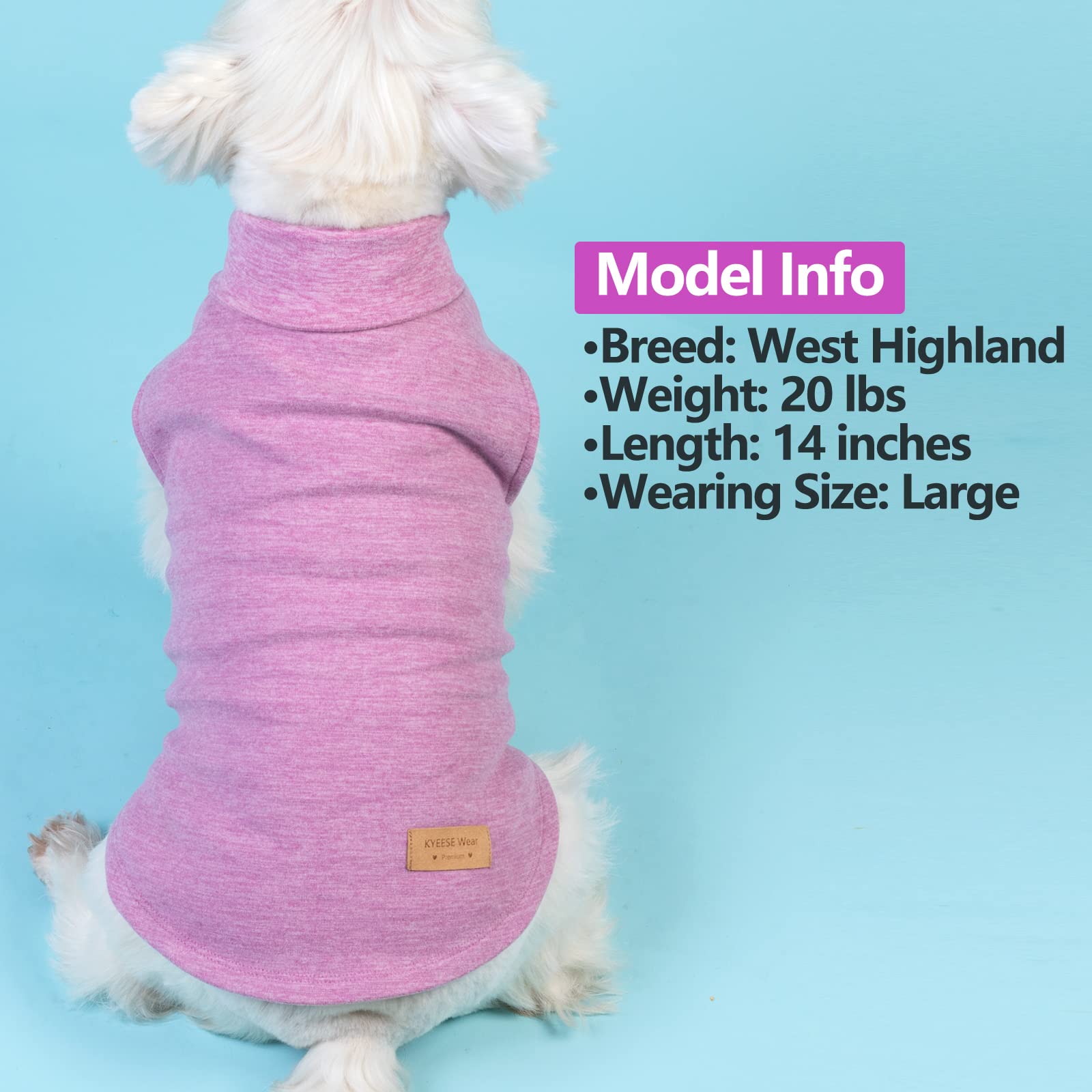 KYEESE 2 Pack Dog Sweaters for Medium to Large Dogs - Soft Stretchy Pullover Turtleneck Sweatshirt for Winter Warmth | Cozy Pet Clothes for Girls & Boys | Perfect for Indoor & Outdoor Activities, Walks, and Cold Weather Protection