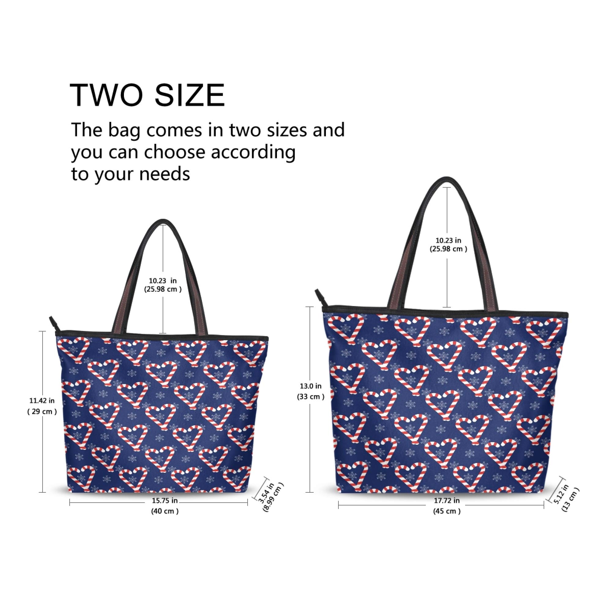 Women's Christmas Tote Bag with Zipper - Holiday Shoulder Handbag for Gift Giving, Party & Travel | Fashionable Large Capacity Purse for Work, Shopping & Daily Use
