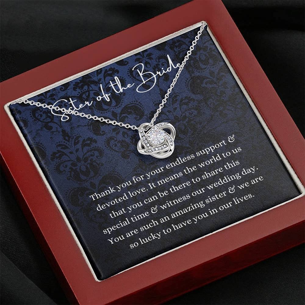 Love Knot Necklace - Elegant Sister of the Bride Jewelry Gift, Perfect Wedding Thank You Present from Bride & Groom, Bridal Party Appreciation Keepsake - Ideal for Weddings, Anniversaries & Special Occasions