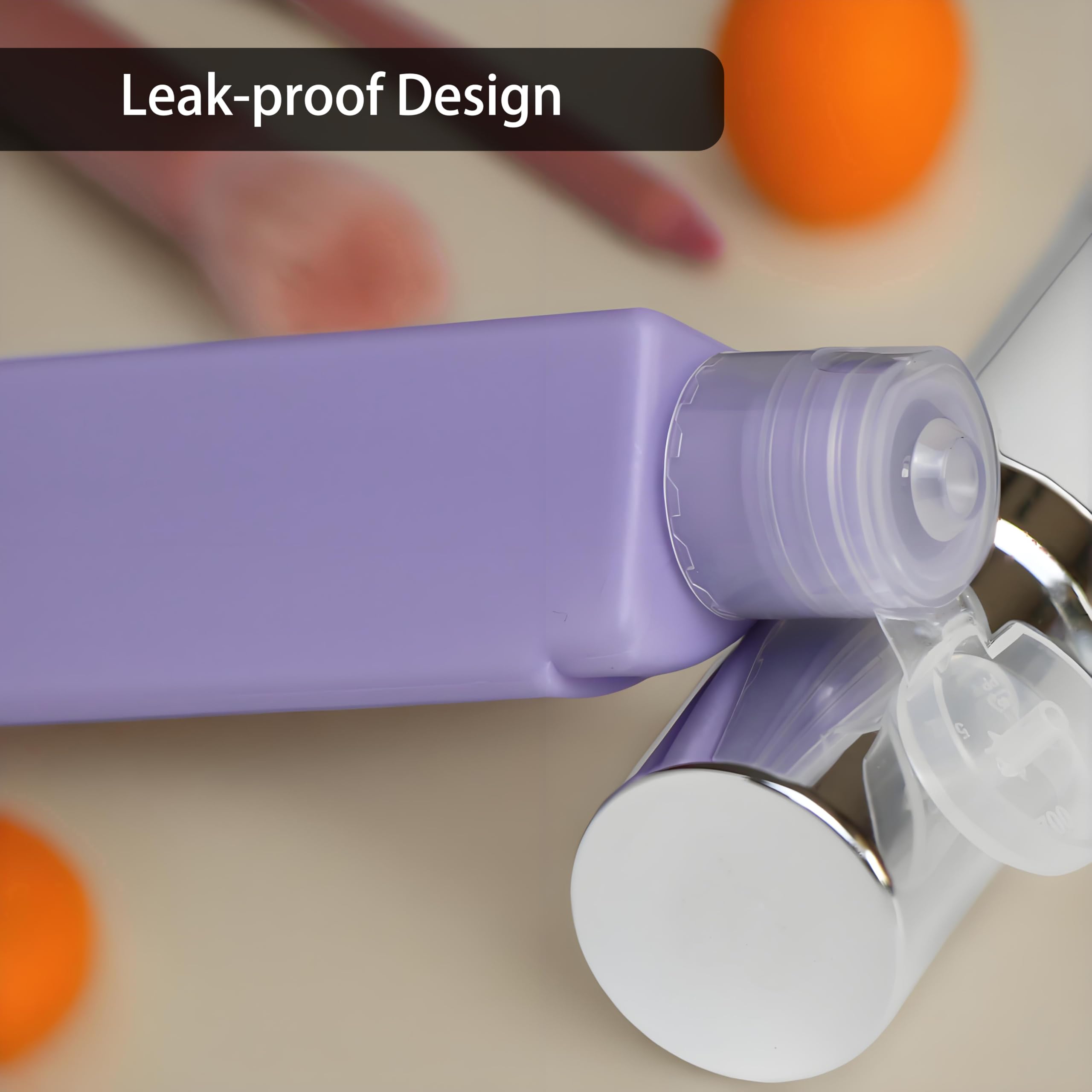 4 in 1 Leak Proof Travel Bottles Set - Portable Refillable Squeezable Toiletry Containers for Shampoo, Body Wash & Lotion (Beige) | TSA Approved for Airplane, Gym & Vacation Essentials