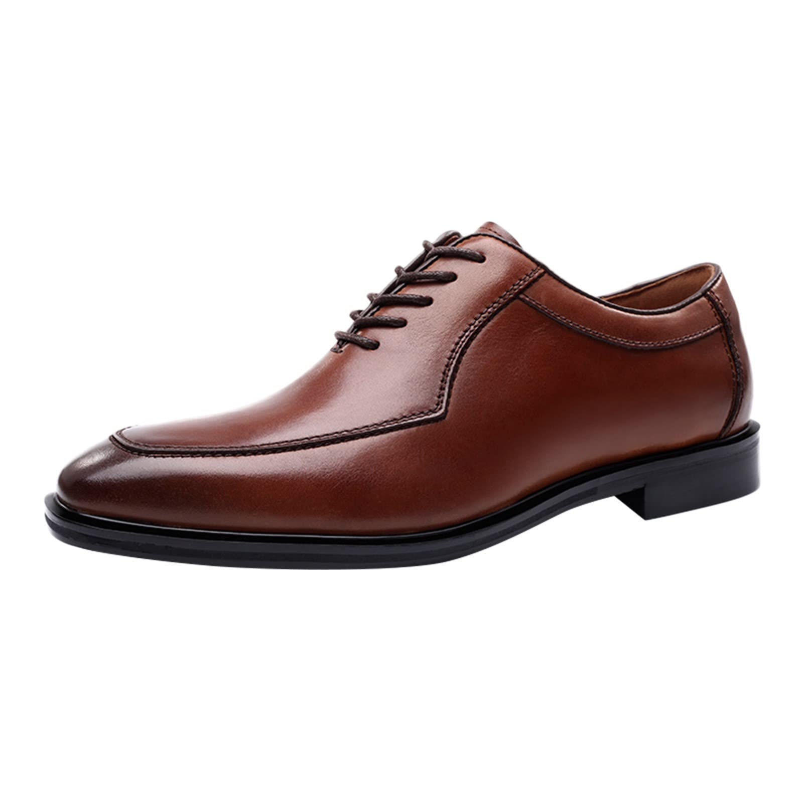 Men's Black Oxford Shoes - Classic Vintage Leather Lace-Up for Business Casual & Formal Wear | Perfect for Office, Weddings & Special Occasions