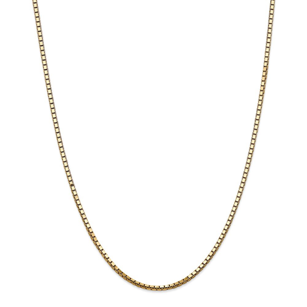 14K Solid Yellow Gold 2.5mm Box Chain Necklace with Lobster Clasp - Dainty Minimalist Jewelry for Women - Perfect for Everyday Wear, Gifts & Special Occasions