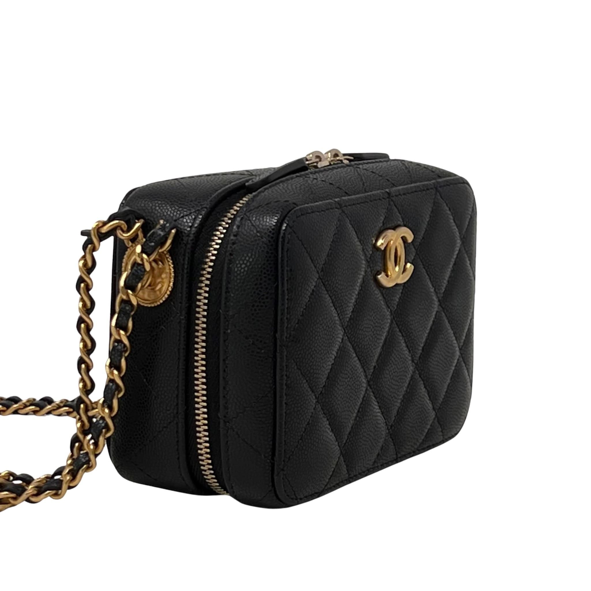 Chanel Black Caviar Leather Twist Your Buttons Camera Crossbody Bag - Perfect for Date Night & Evening Events