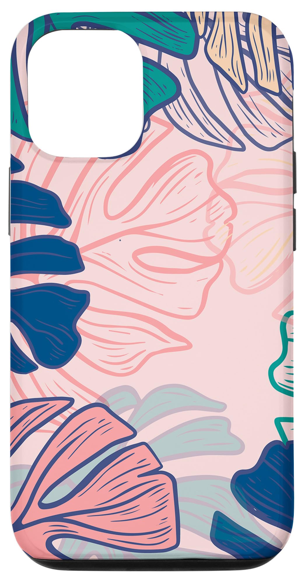 iPhone 12/12 Pro Case - Light Pink with Tropical Monstera Leaf Design | Slim Protective Cover for Women & Girls | Perfect for Everyday Use, Travel & Outdoor Activities