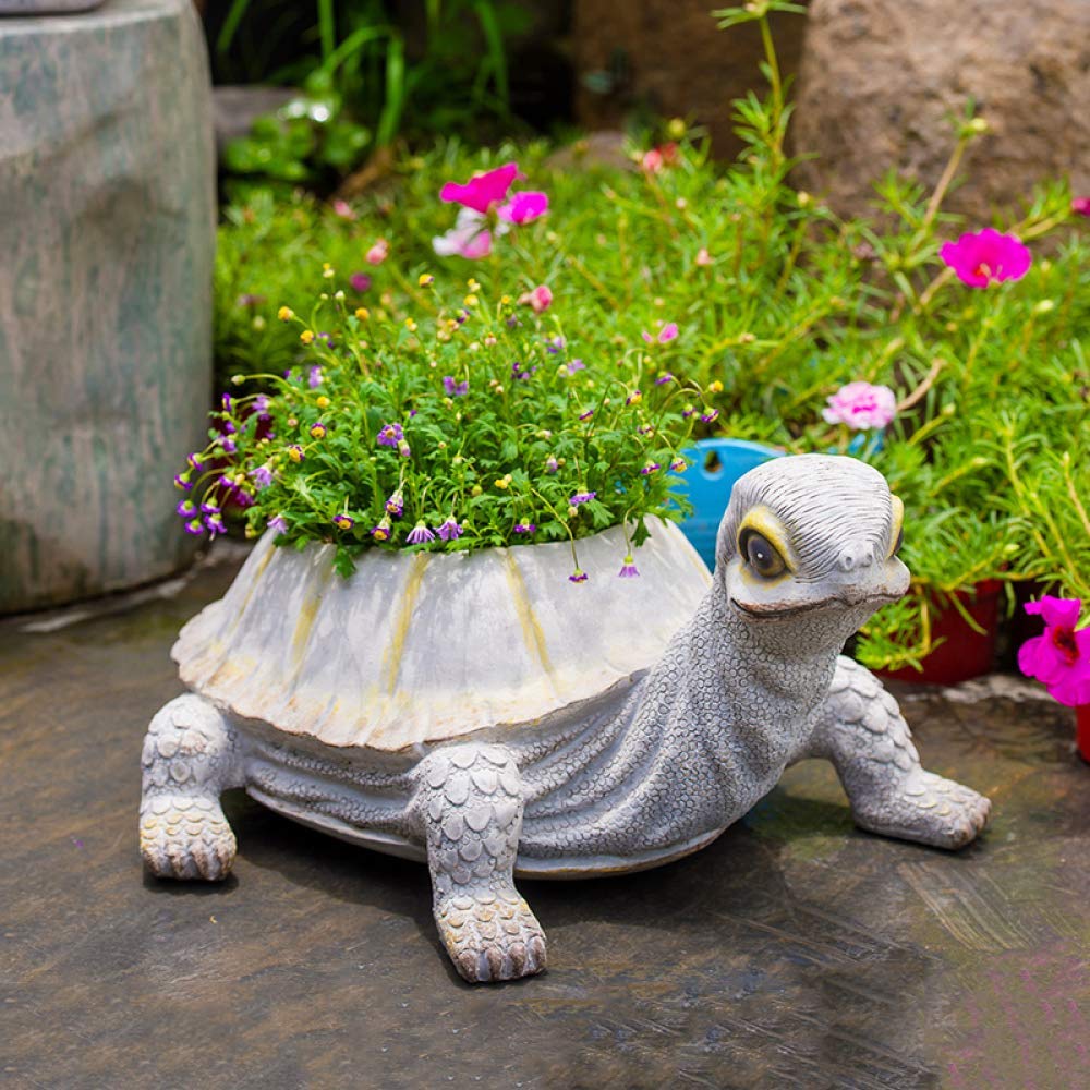 LIUSHI Resin Succulent Planter - Turtle-Shaped Flower Pot for Plants, Home & Garden Decor | Perfect for Succulents, Cacti, Small Flowers & Indoor/Outdoor Decor