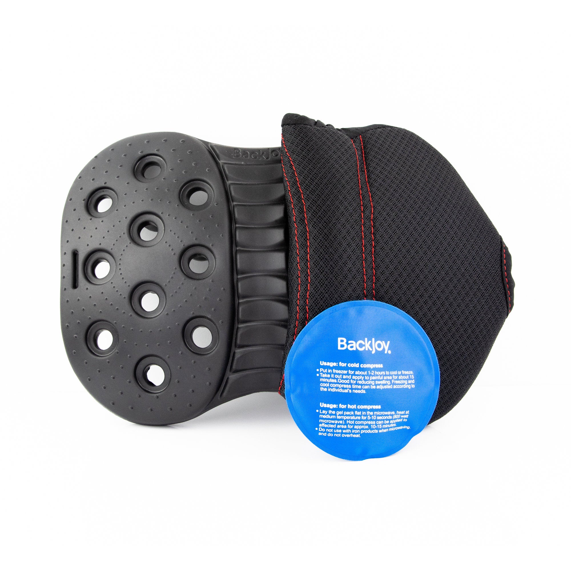 Ergonomic Lumbar Support Pillow with Hot/Cold Therapy Packs - Relief for Back Pain at Home, Office & Car