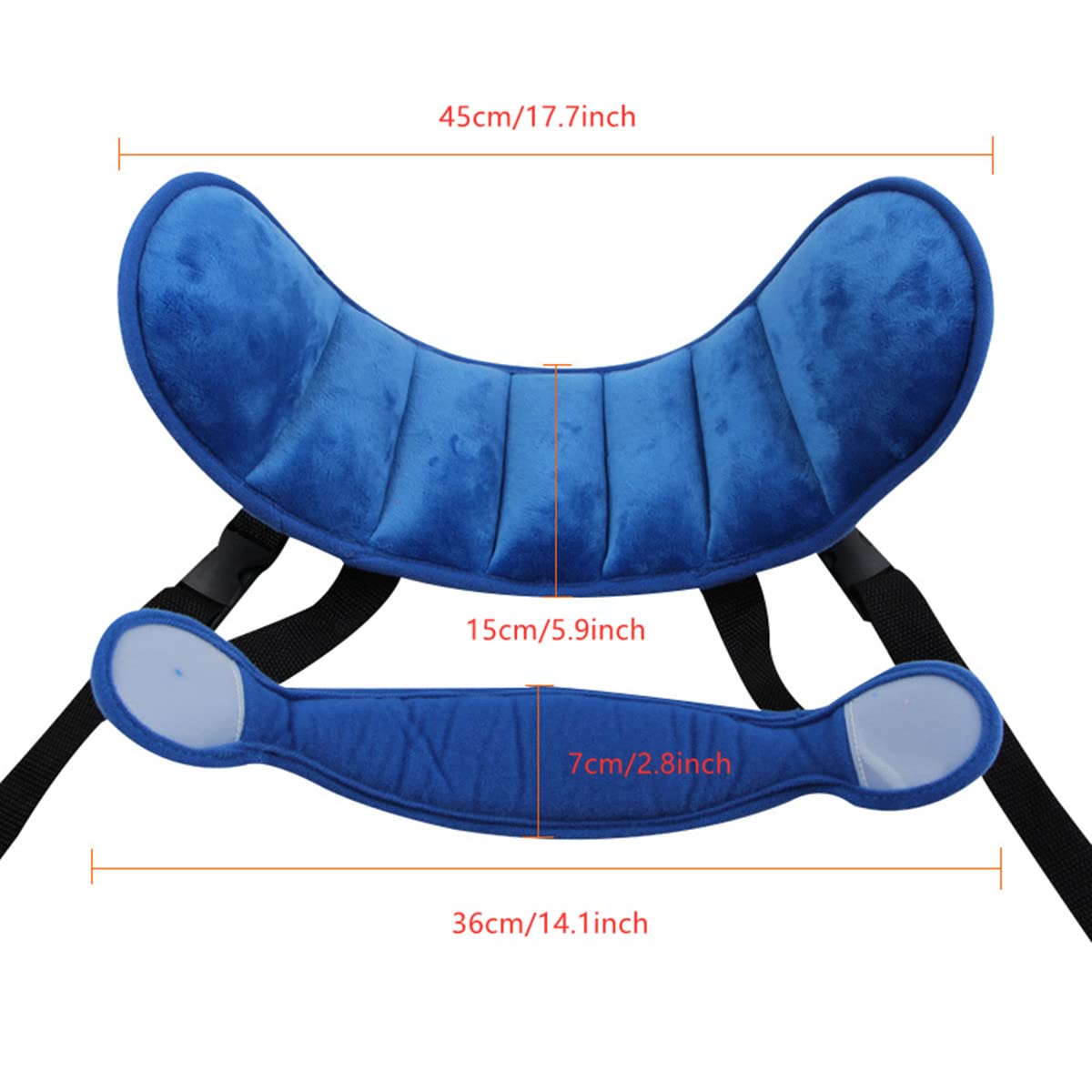 Adjustable Car Seat Head Support Band for Infants & Babies - Safety Neck Relief Cushion, Blue - Perfect for Long Drives & Travel Comfort