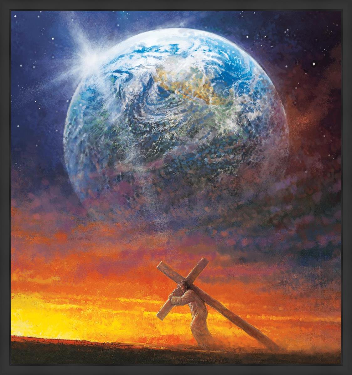Behold The Lamb of God Large Wall Art - Religious Home Decor for Living Room, Church & Office - Inspirational Christian Canvas Painting