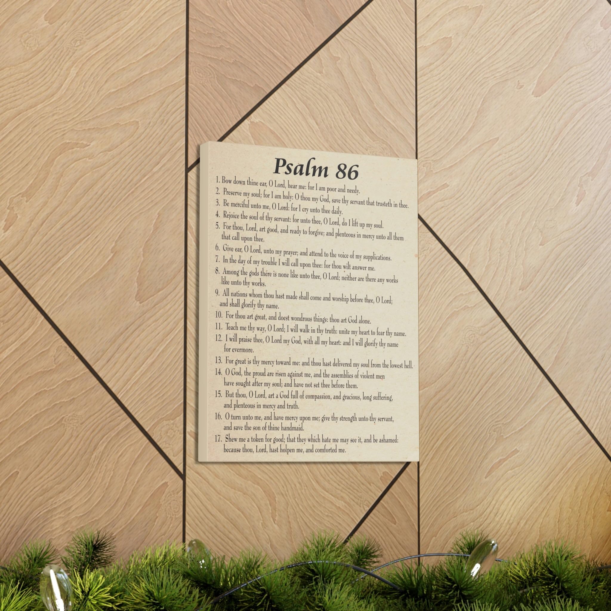 Bible Art Canvas - Psalm 86 Prayer for Difficult Times, Christian Wall Decor, Inspirational Scripture Gift for Home, Church & Office - Express Your Love with Faith-Based Gifts