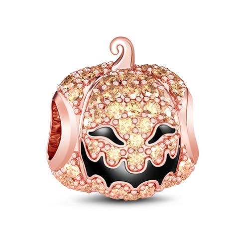 GNOCE 3-Piece Sterling Silver Halloween Charm Set - Pumpkin Lantern & Witch Hat Charms for Jewelry Making, Bracelets & Necklaces | Perfect for DIY Crafts, Halloween Costumes & Party Favors