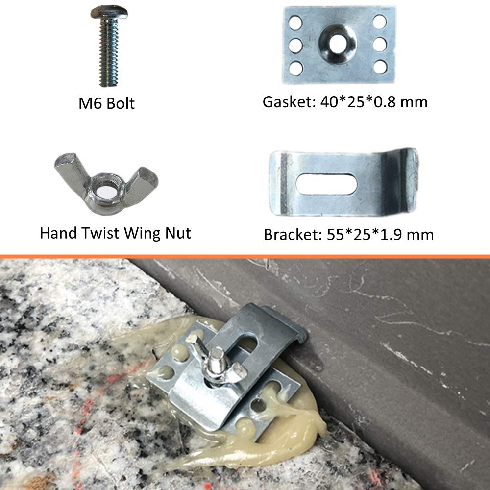 Epoxy Undermount Sink Clips 10-Pack - Kitchen & Bathroom Support Brackets for Secure Installation