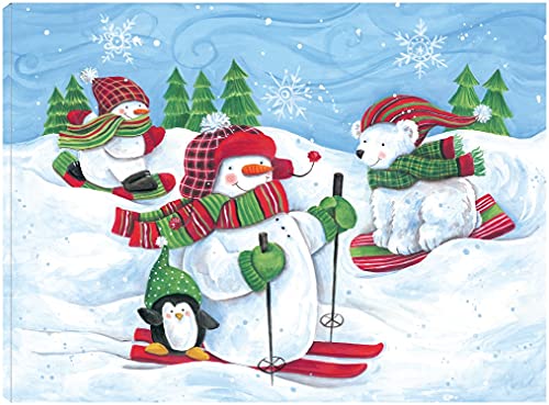 Skiing Snowmen and Animals