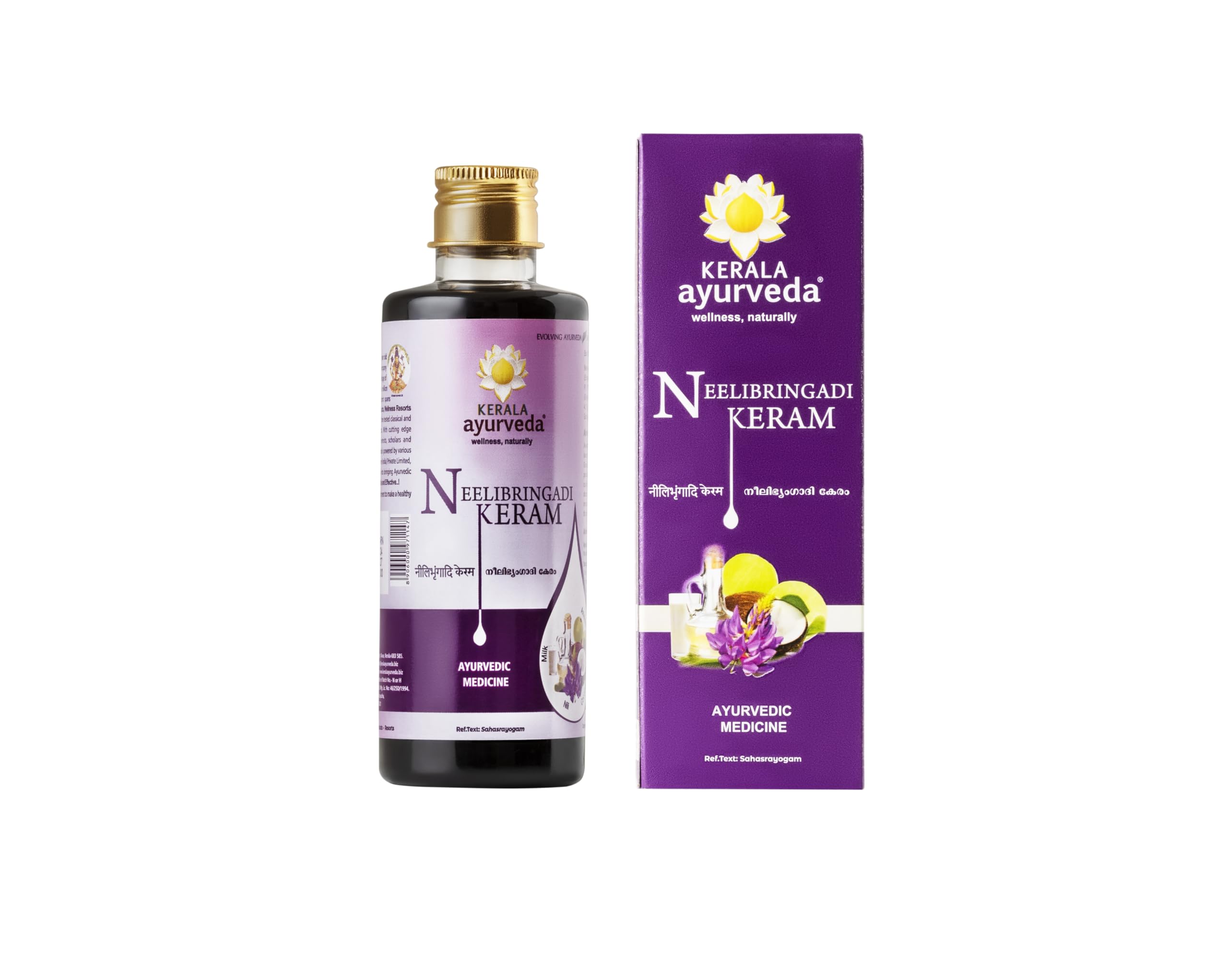 Neelibringadi Keram Ayurvedic Hair Oil - Triple Care Formula for Hair Fall, Dandruff & Growth | Scalp Rebalancing Treatment for Strong, Shiny Hair | Nourishes Hair Follicles | 200ml Bottle | Perfect for Daily Hair Care & Scalp Massage