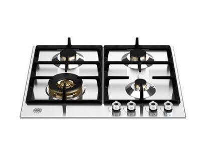Bertazzoni P604LPROX 60cm Professional Gas Cooktop with Wok Burner + F605PROEKX 60cm Built-In Electric Oven with 5 Cooking Functions + K60TELXA 60cm Telescopic Range Hood - Premium Kitchen Appliance Set for Home Chefs and Cooking Enthusiasts