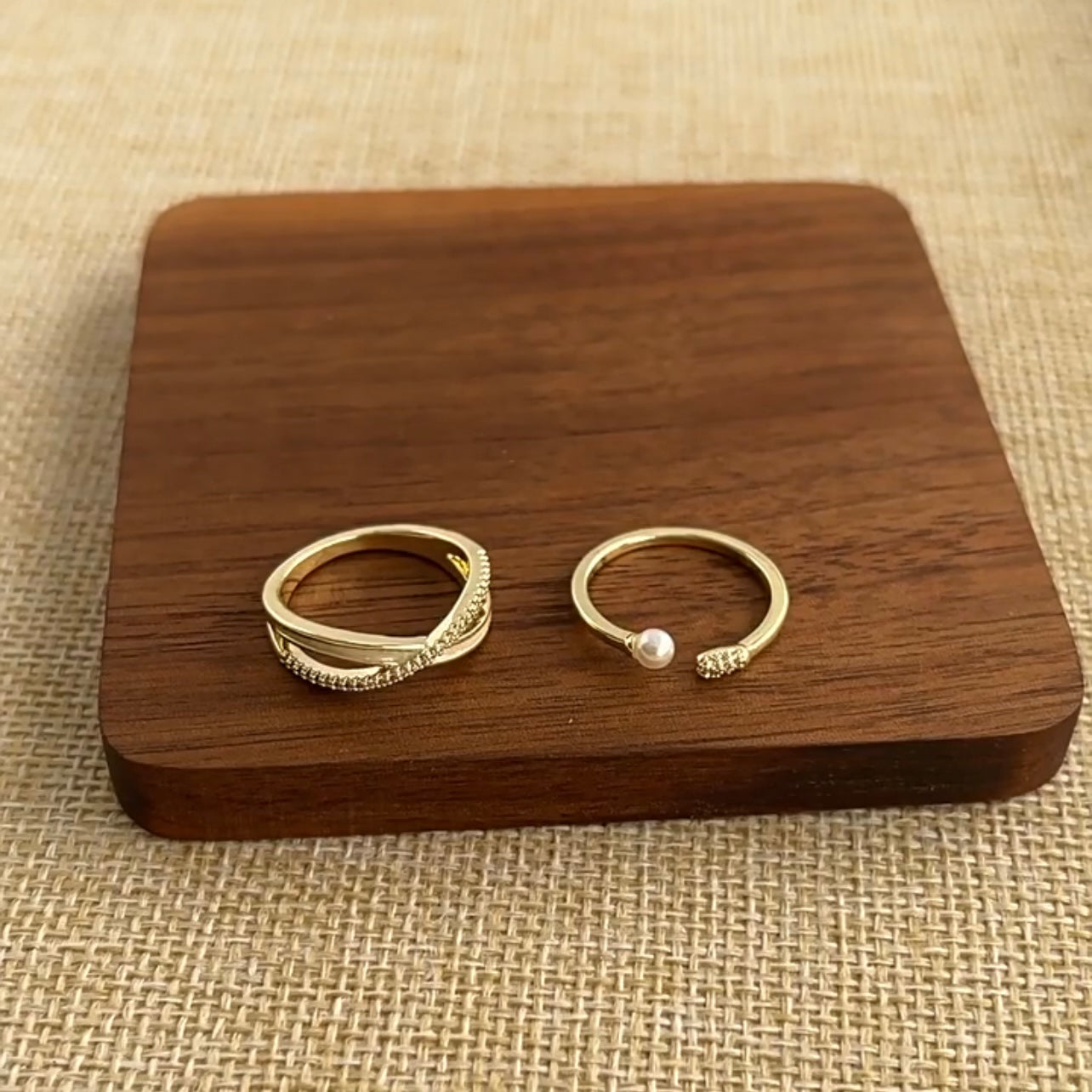 Elegant Crossover Pearl Midi Ring Set for Women - A8508 | Perfect for Daily Wear, Date Nights & Special Occasions