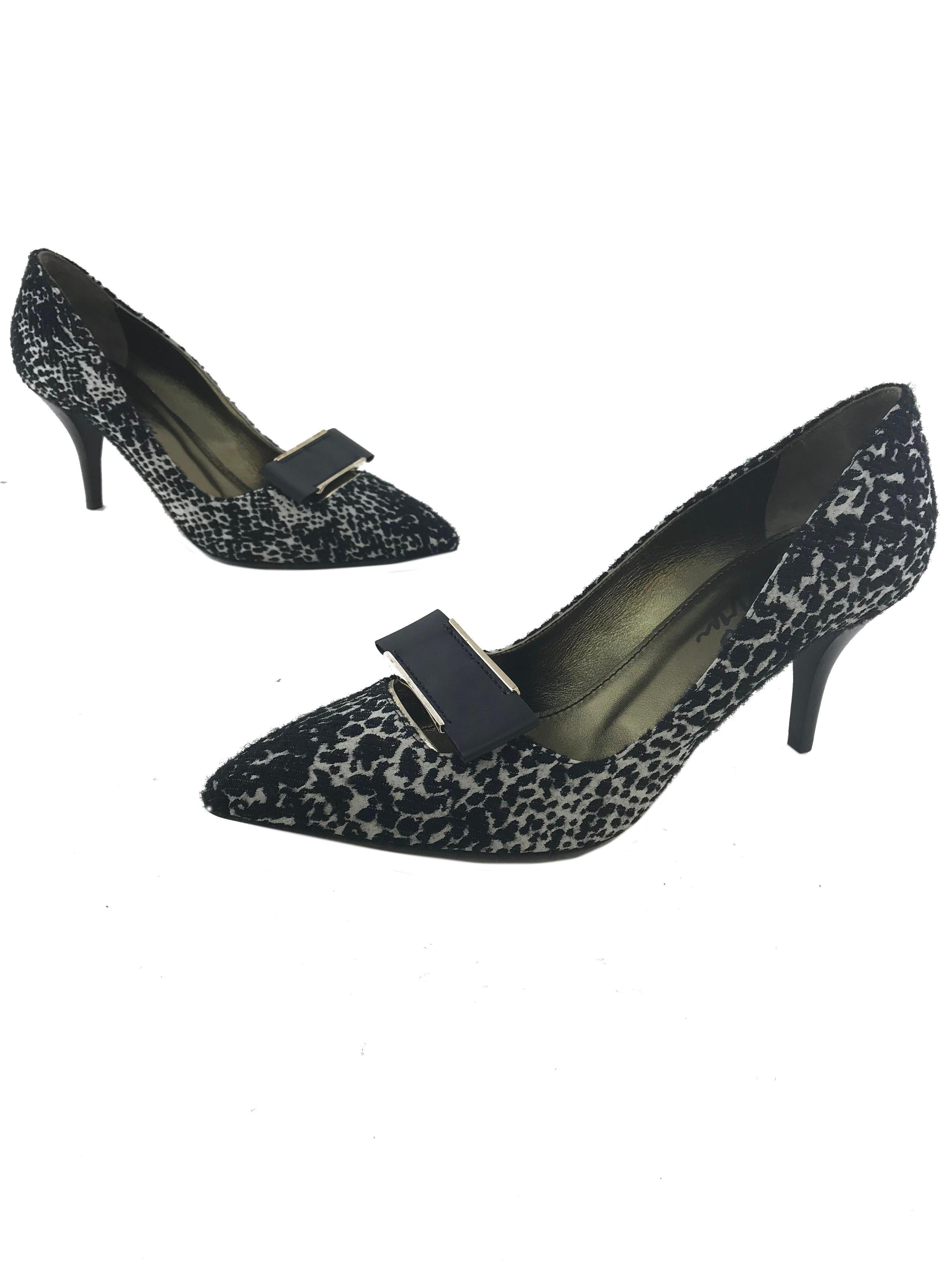 Lanvin Jacquard Metal Trim Buckle Pumps Women's Size 9 - New Designer High Heels for Office, Party & Special Occasions