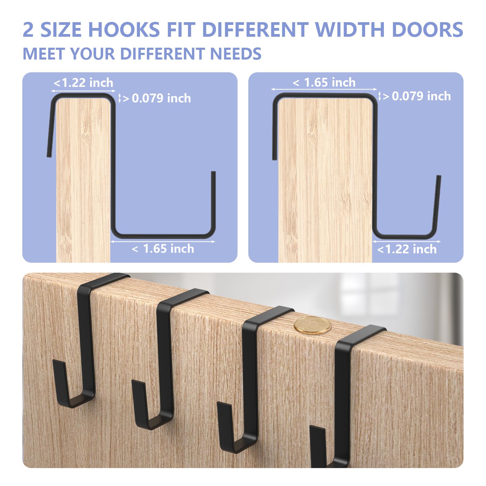 FENTEC 8-Tier Over The Door Shoe Organizer with Deep Pockets - 68