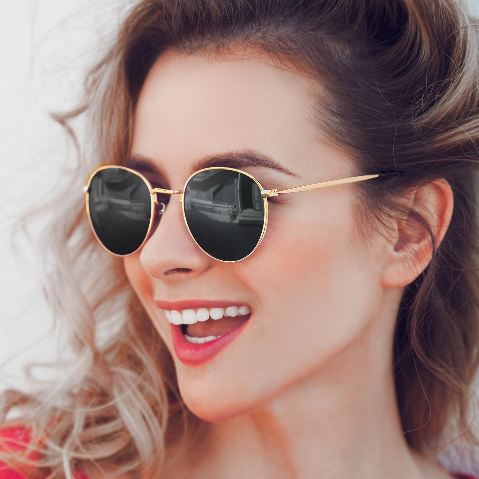 Trendy Round Polarized Sunglasses for Women & Men - UV Protection Small Circle Sun Glasses - Perfect for Driving, Beach & Outdoor Activities