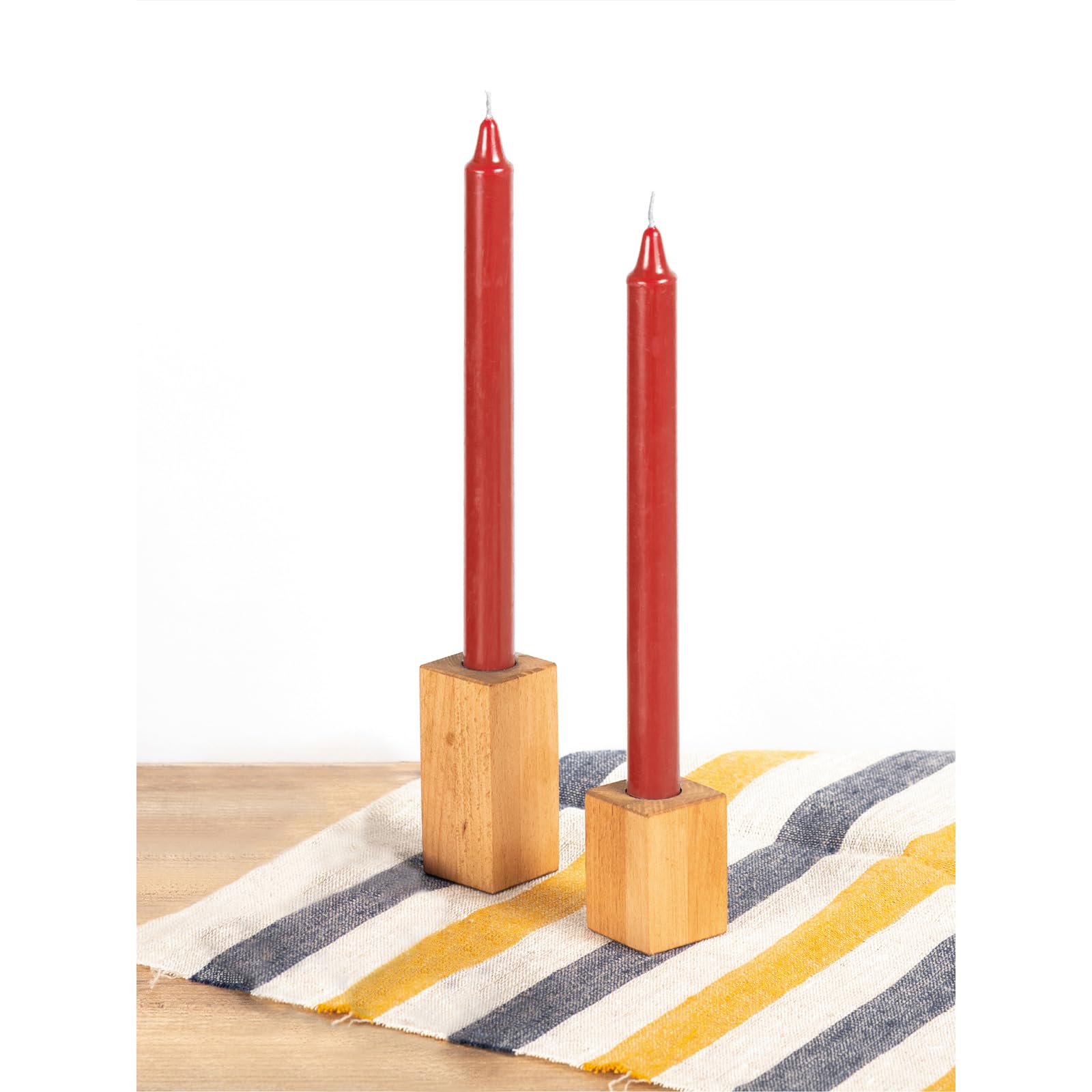 Premium CANDWAX Red Taper Candles 10 Inch - Pack of 4 Unscented Dripless Dinner Candles | Slow Burning Smokeless Long Candlesticks for Romantic Dinners, Wedding Decor & Holiday Tablescapes