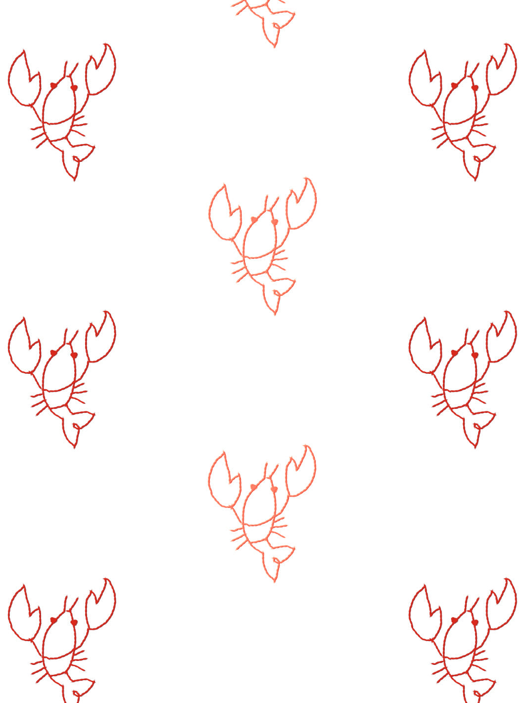 Lingua Franca Lobsters Wallpaper - Coral & Red Tropical Design for Coastal & Nautical Home Decor | Perfect for Beach Houses, Bathrooms & Kitchen Backsplashes