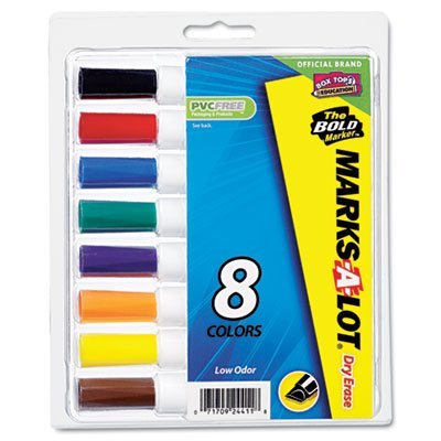 Chisel Tip Dry Erase Markers for Whiteboard - 8 Pack Assorted Colors - Perfect for Office, Classroom & Home Use - Non-Toxic & Low Odor