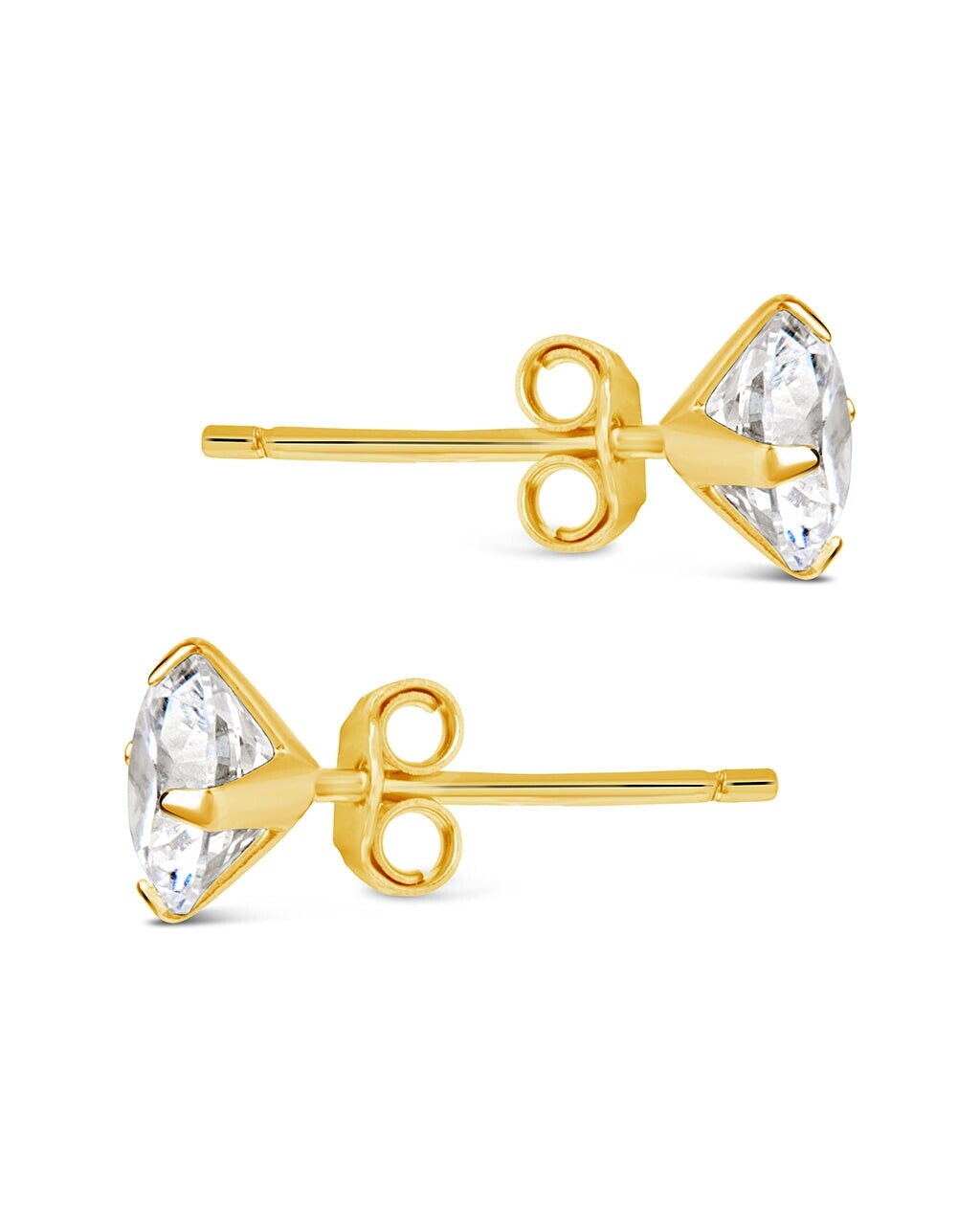 Men's Sterling Silver 6mm Cubic Zirconia Stud Earrings - Elegant CZ Jewelry for Gifts, Weddings & Special Occasions