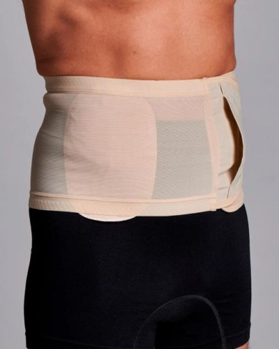 CUI Unisex Anti Roll Mesh Ostomy Hernia Support Belt - 20cm/8inch, XX-Large, Beige, No Opening - Ideal for Post-Surgery Recovery & Daily Comfort