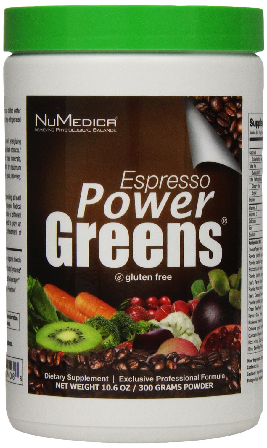 NuMedica Power Greens Espresso Superfood Powder - 300g (30 Servings) | Organic Greens Supplement for Energy, Detox & Digestion | Perfect for Smoothies, Juices & Daily Wellness