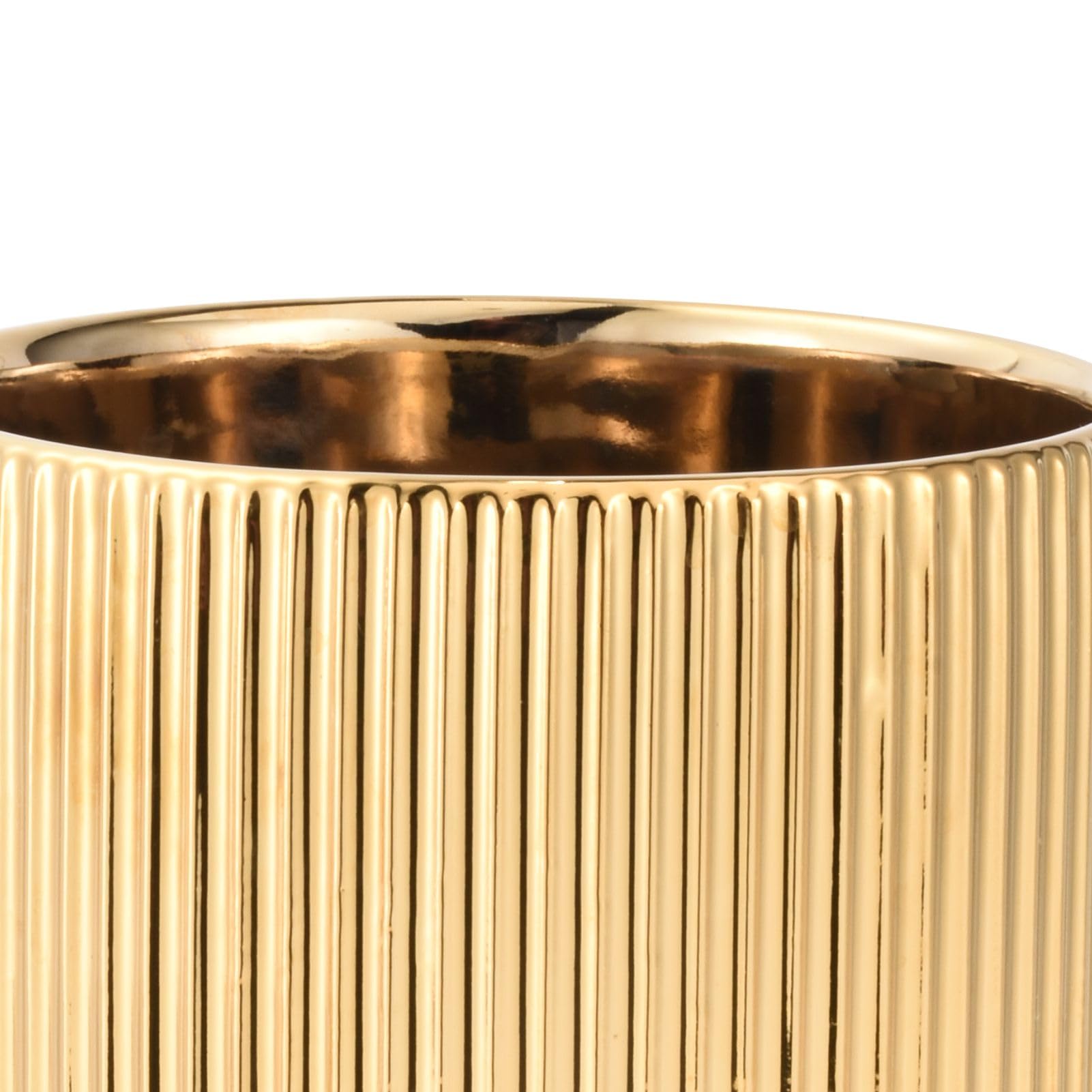Premium Ceramic Kitchen Utensil Holder with Gold Accents - 5.1