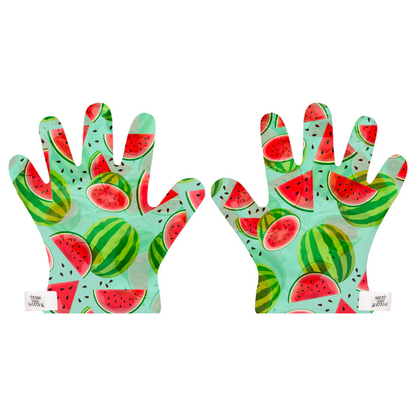 Holler & Glow Watermelon Hydrating Hand Mask - Moisturizing & Nourishing Gloves for Dry Skin Care - Perfect for Spa Night, Self-Care Routine & Gift Giving