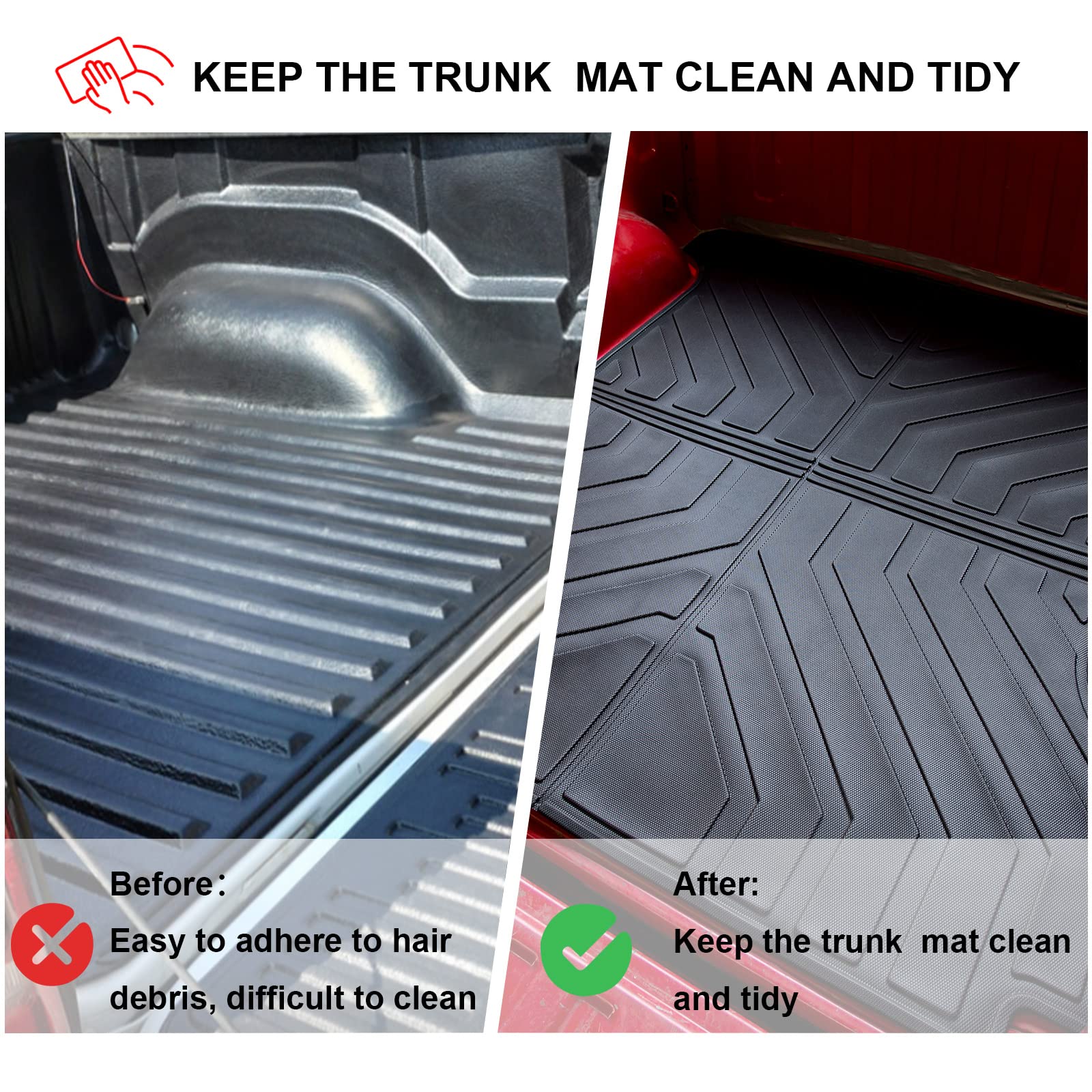 All-Weather Bed Mat for 2019-2024 Dodge Ram 1500 (5.7ft Short Bed) - Heavy Duty Truck Bed Liner Protector | Perfect for Hauling, Camping & Work Site Use