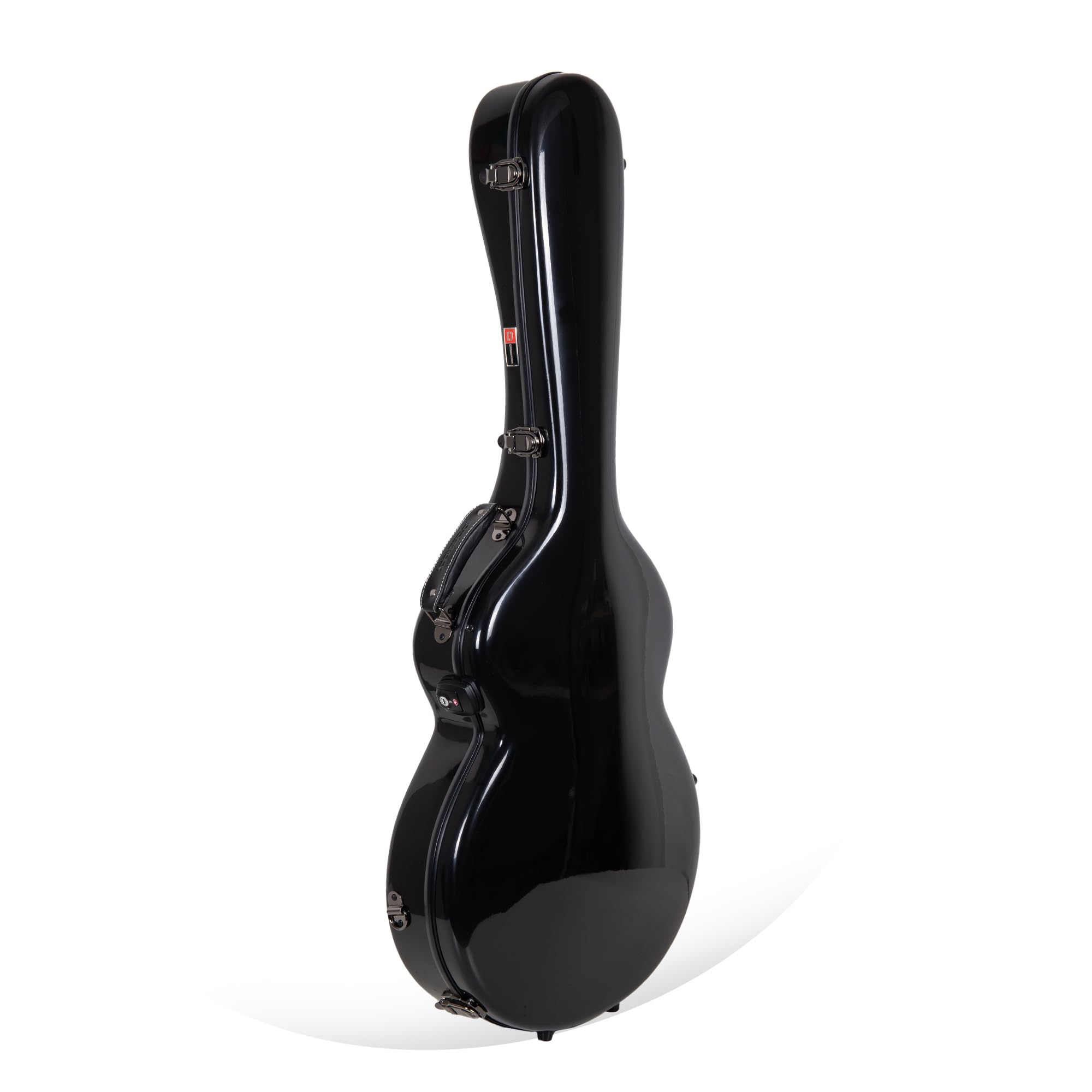 Crossrock Fiberglass Hard Shell Guitar Case with Backpack Straps - Durable Black 335 Style Electric Guitar Case for Travel & Stage Performances