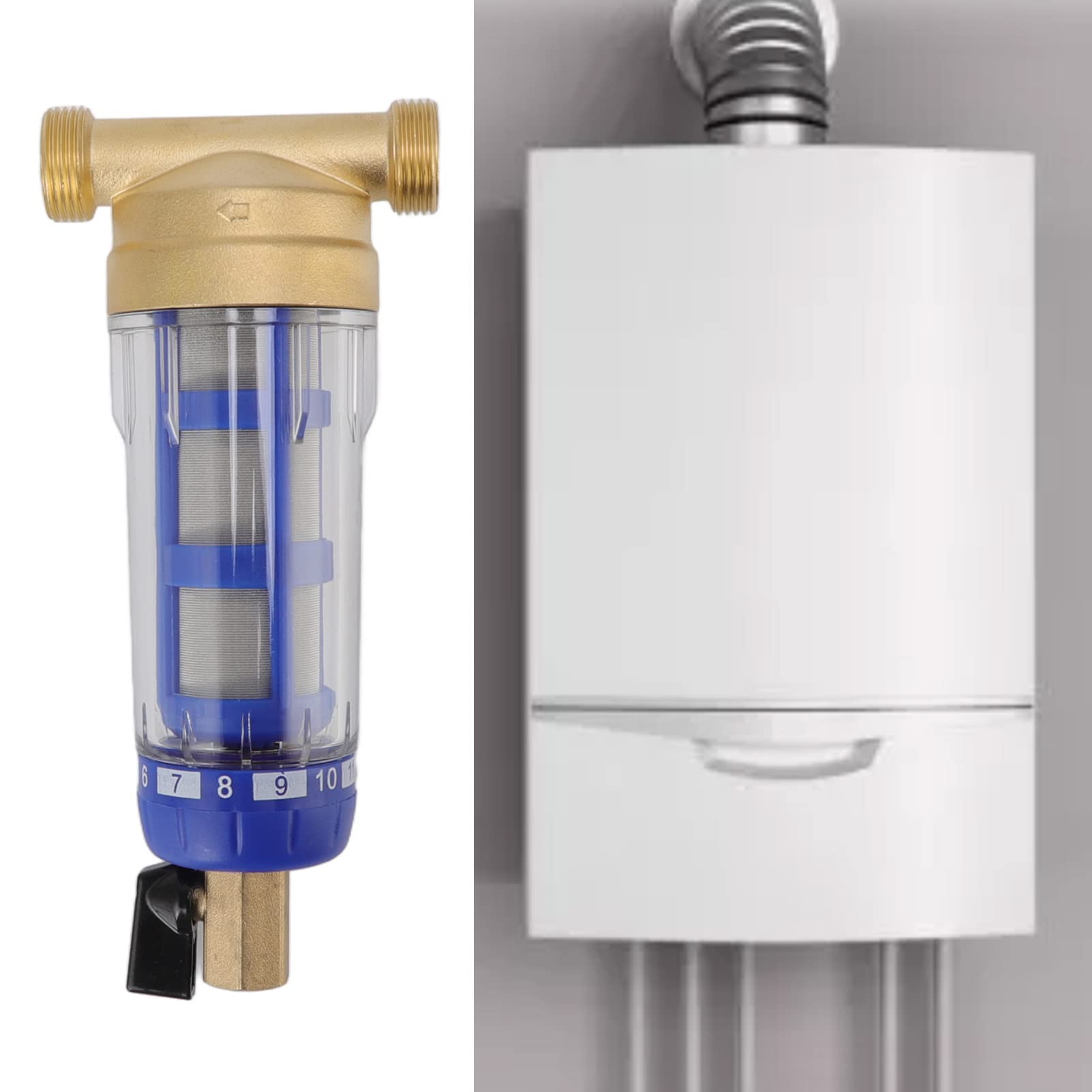 Whole House Spin Down Sediment Water Filter - Reusable Sediment Filter System for Clean Water | Perfect for Well Water, RV & Home Plumbing Protection