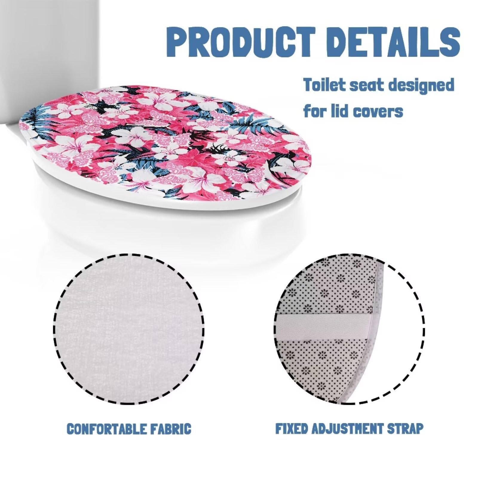 Pink Butterfly Toilet Seat Cover - Washable & Reusable for Bathroom Decor