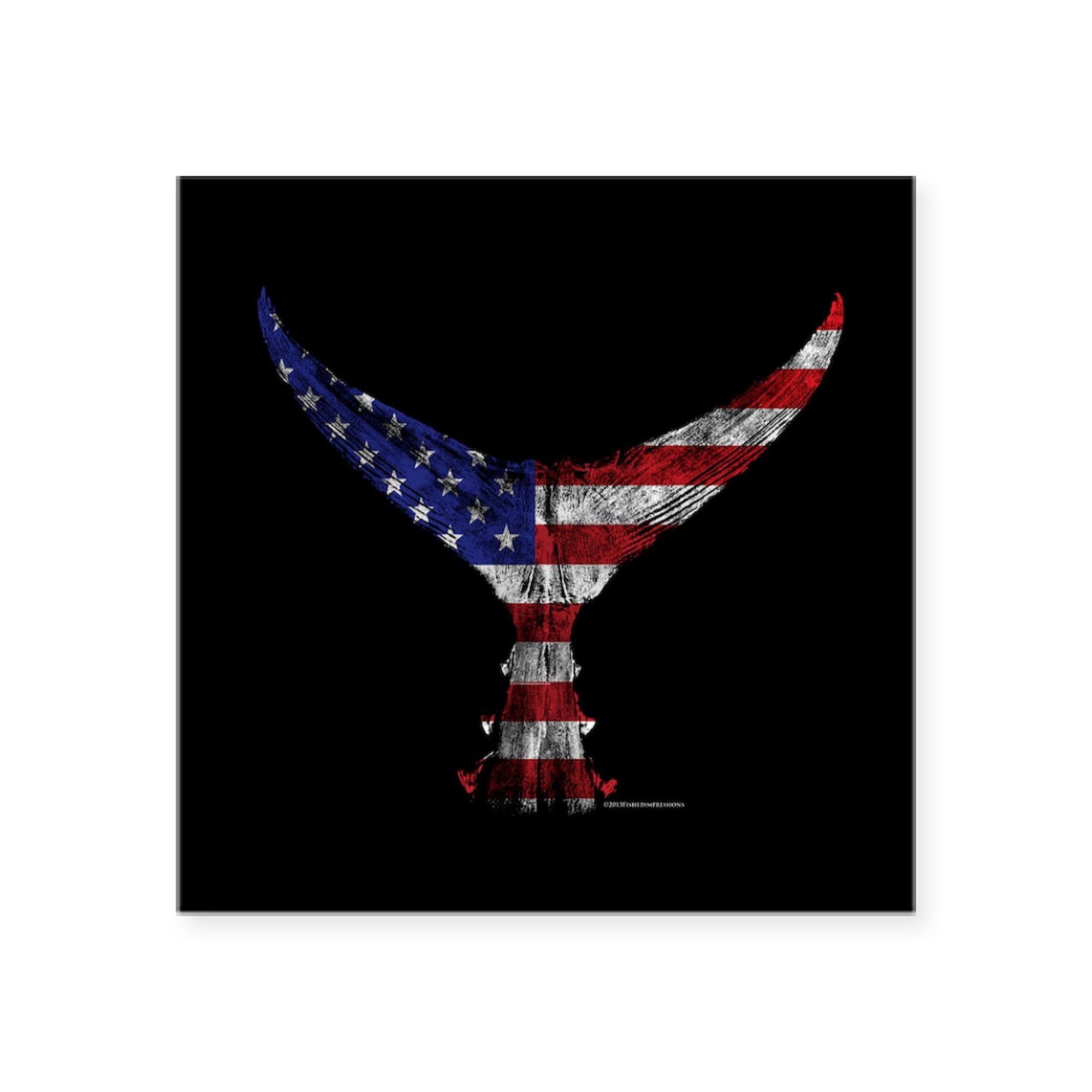 Patriotic Tuna Tail Car Sticker - Funny Bumper Decal for Cars, Trucks & Laptops - Perfect for 4th of July, Veterans Day & Patriotic Events