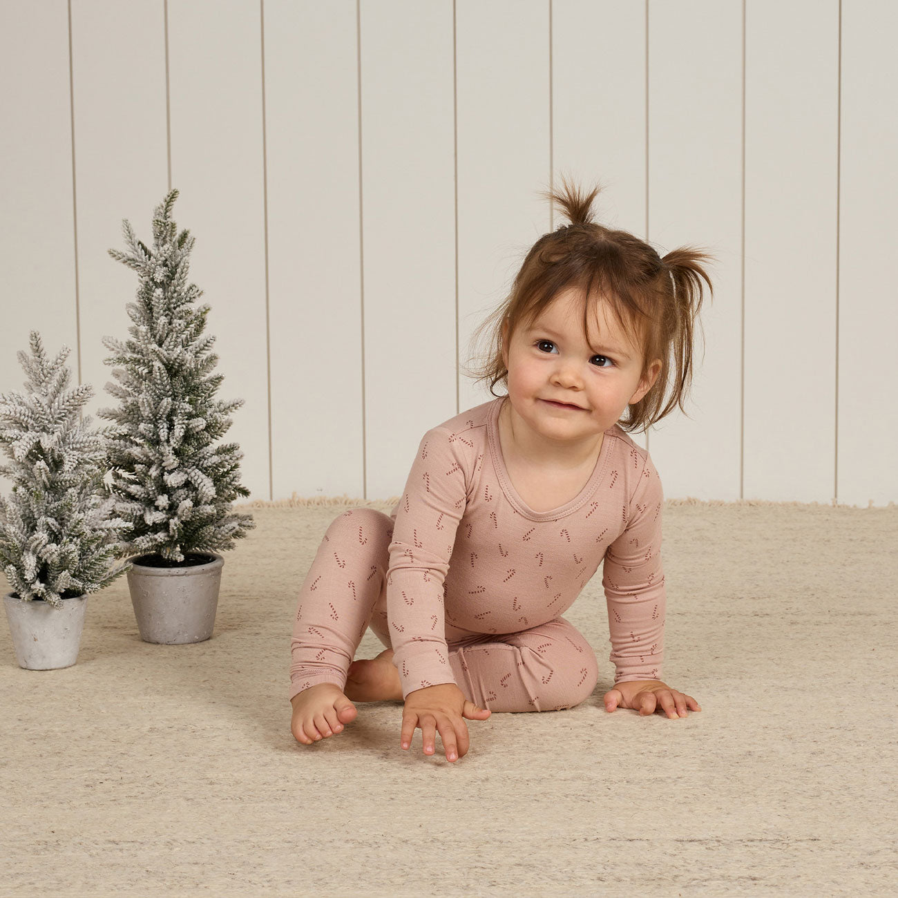 Bamboo Pajama Set for Women - Soft & Breathable Sleepwear in Candy Cane & Blush Colors - Cozy Loungewear for Relaxing at Home or Gift Giving - FINAL SALE