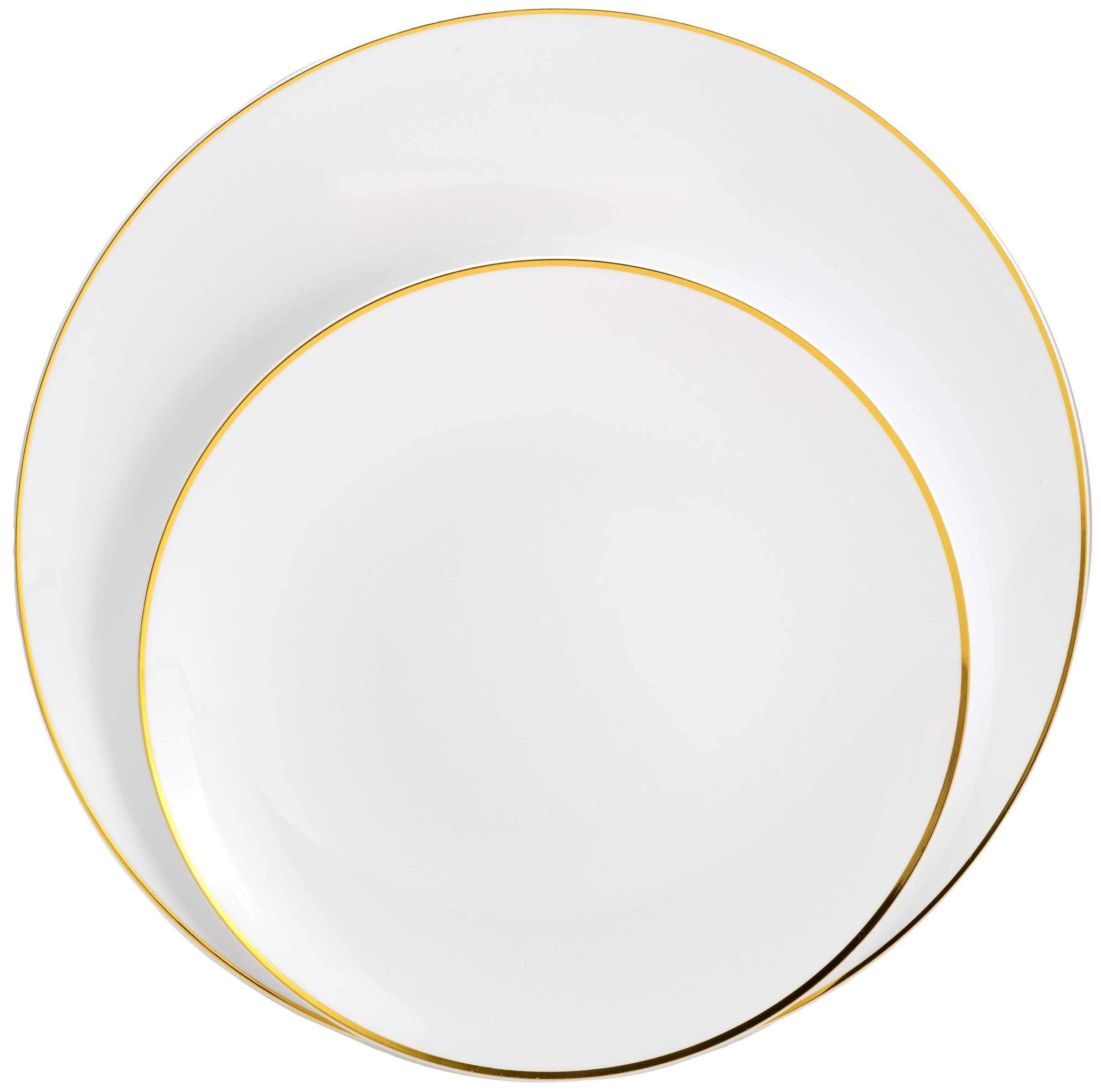 Premium 120-Piece White & Gold Elegant Disposable Dinnerware Set - Plates, Forks, Knives, Spoons & Teaspoons for Wedding, Party, Catering (Serves 20) | Perfect for Formal Events, Bridal Showers & Upscale Gatherings