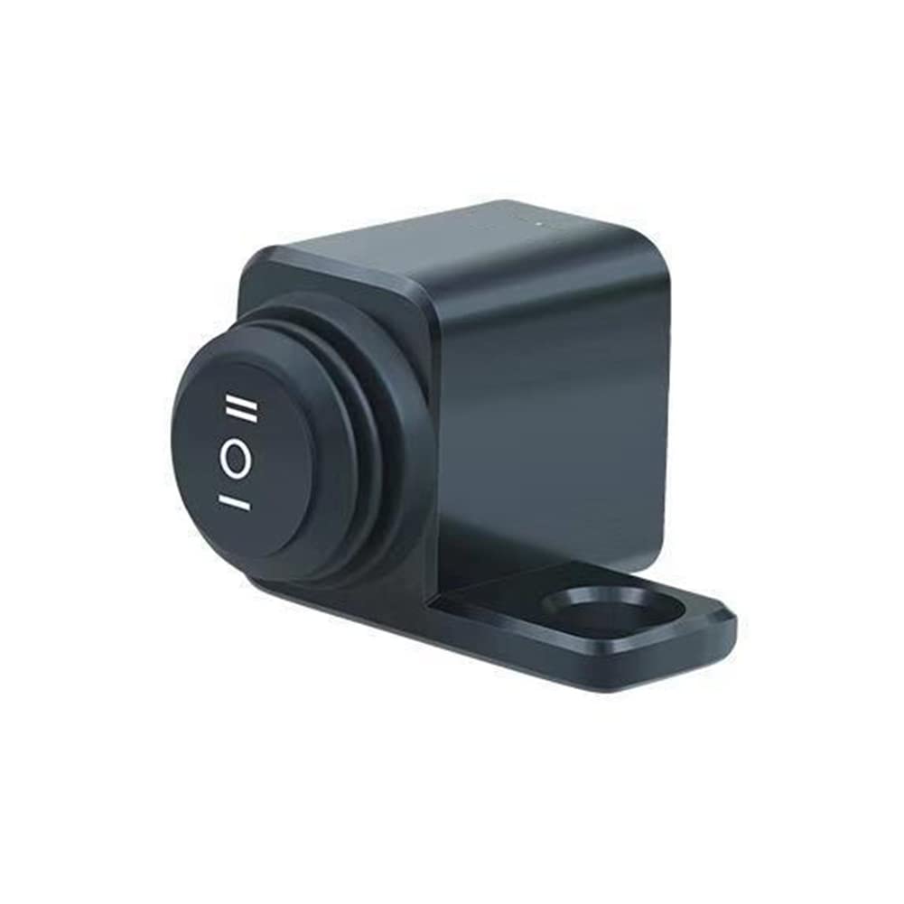 Universal 3-Speed Motorcycle Handlebar Switch - Aluminum Rearview Mirror Control Button for Motorbike Modification Accessories (Left Side) - Perfect for Custom Bikes, Cruisers & Off-Road Motorcycles