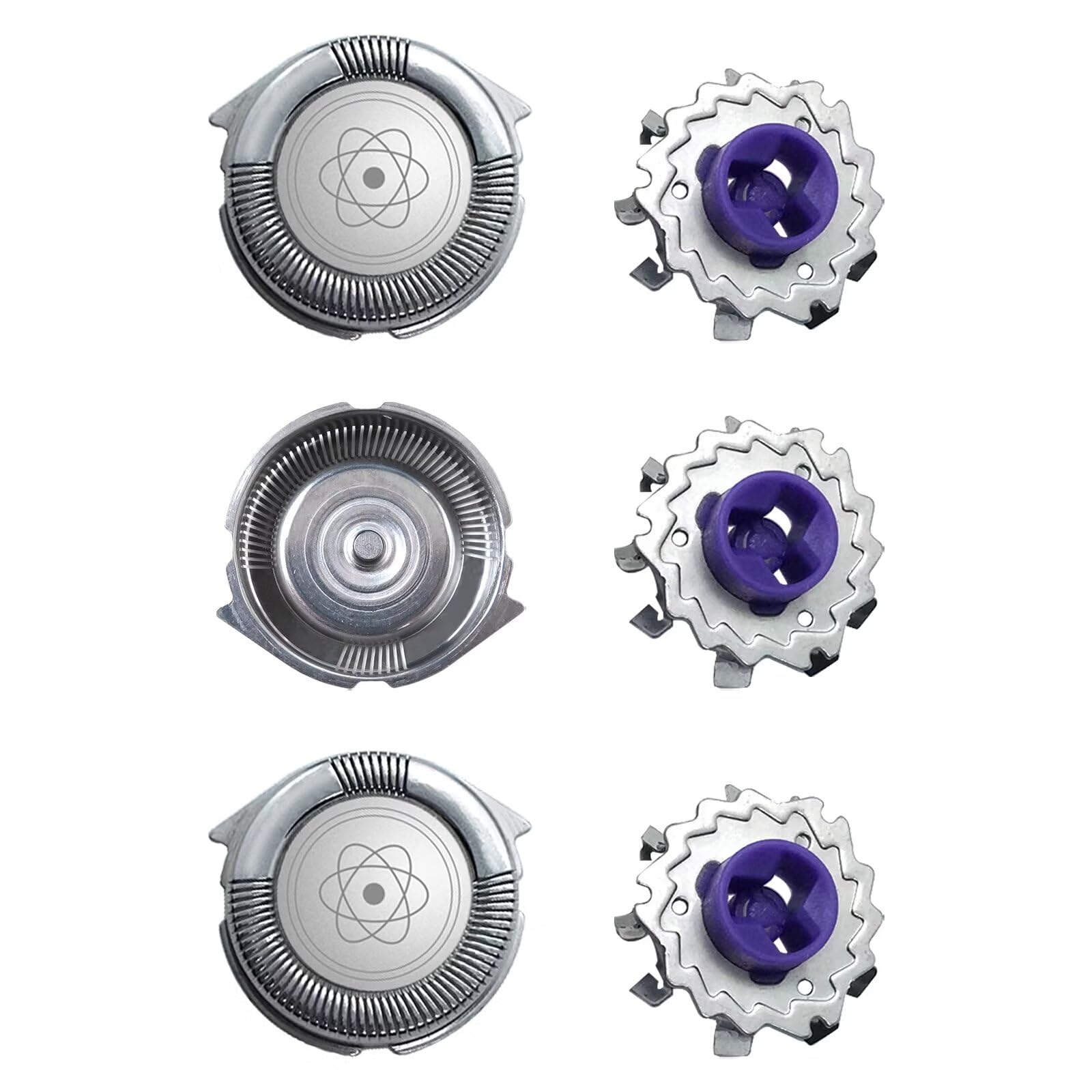 3 Pcs Replacement Shaver Heads for Philips Norelco AT814 AT815 AT830 AT875 AT880 AT890 - Compatible with Multiple Models - Perfect for Home & Travel Grooming