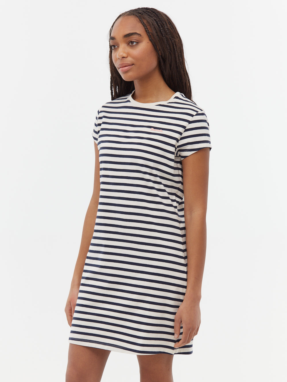 Mabelle Women's Striped T-Shirt Midi Dress - Casual Short Sleeve Summer Dress for Beach, Vacation & Everyday Wear