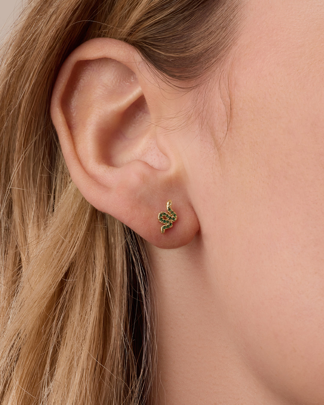 Snake Single Stud Earrings for Women - Hypoallergenic Stainless Steel Body Jewelry - Perfect for Parties, Gifts & Everyday Wear