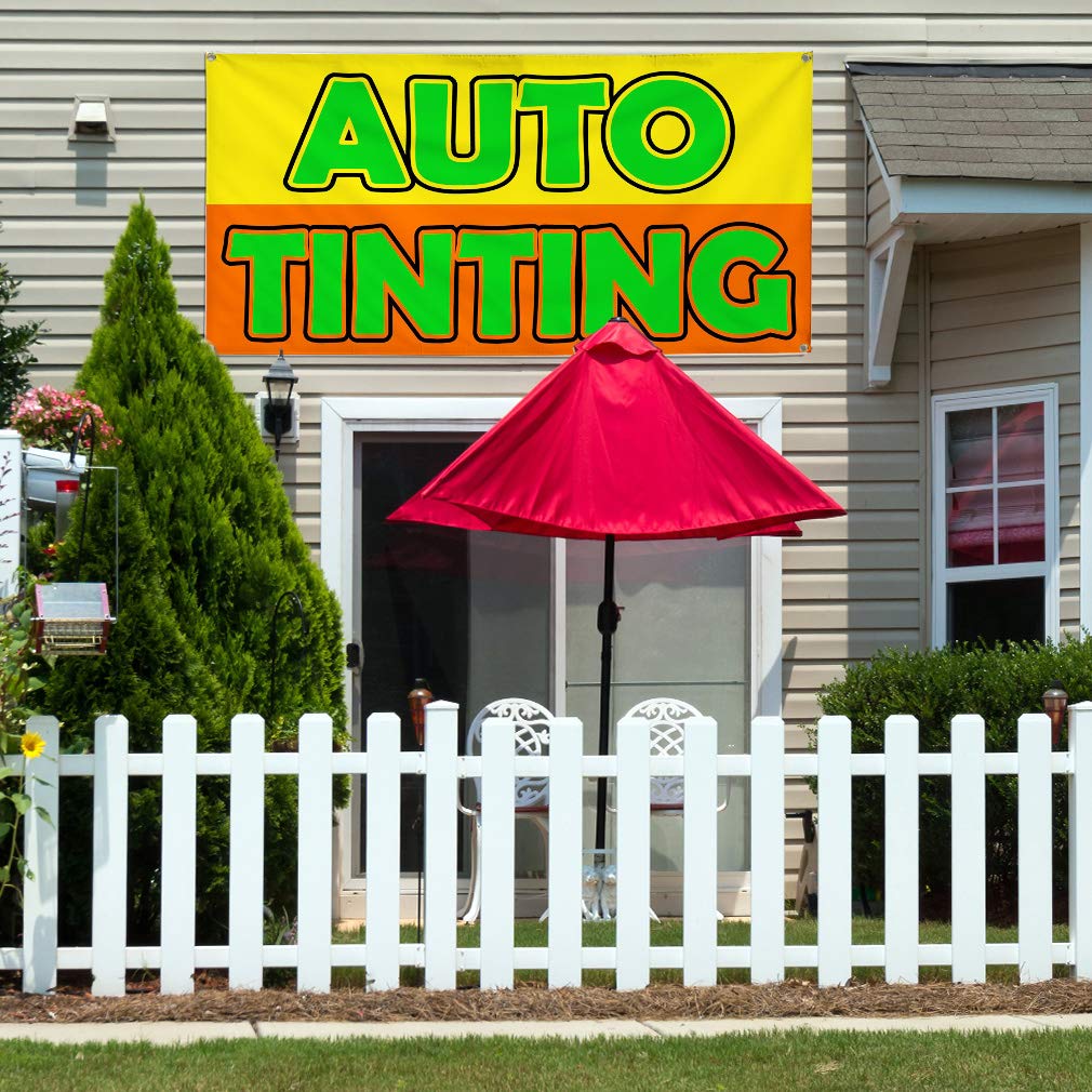 Premium Vinyl Banner - 48x96 Inches, Weatherproof & Durable with 8 Grommets for Easy Hanging | Ideal for Business Signs, Outdoor Advertising, Yard Sales & Industrial Use | Auto Tinting Green for Enhanced Visibility